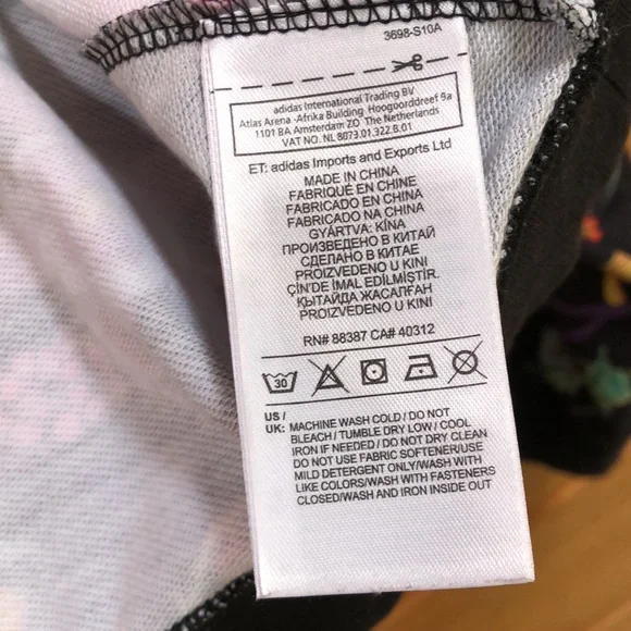 Adidas Poisonous Garden Flower Cropped Hoodie Sweatshirt Gym Workout Outfit M - Picture 12 of 12